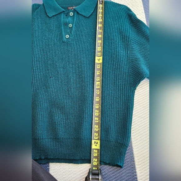 Eileen Fisher 100% Wool Knitted Sweater. Deep Green Size MEDIUM. Collared/button - Picture 10 of 13